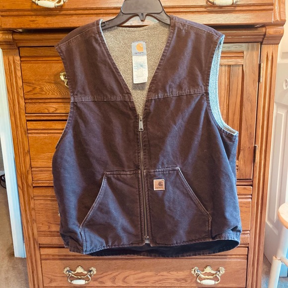 Carhartt Other - Carhartt Brown Sherpa Lined Vest Size XL